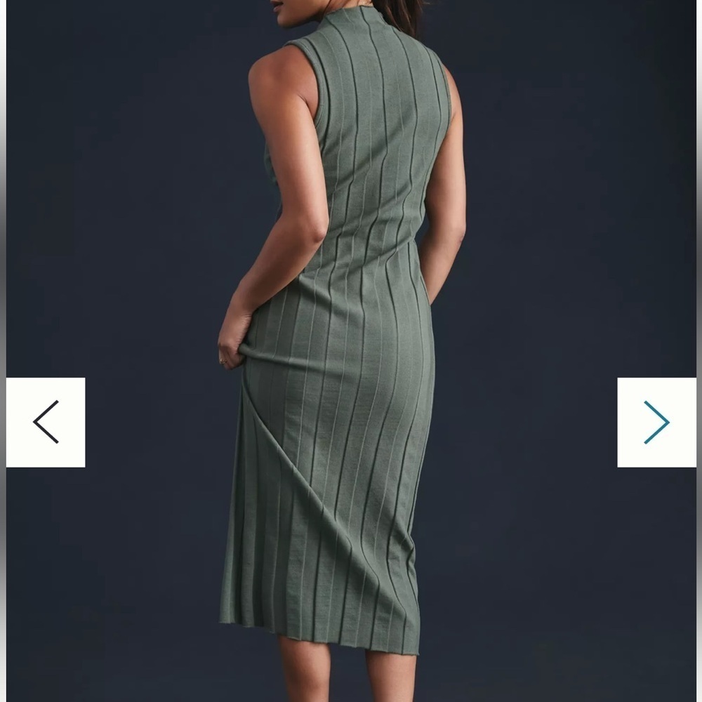 Stateside Olive Ribbed Midi Bodycon Dress - Picture 2 of 9